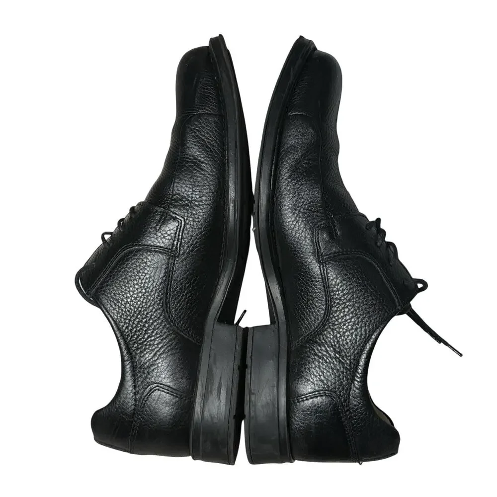 STUDIO BELVEDERE Black Leather Dress Shoes Oxfords Bay Bridge Pebble Lace 10.5 D
